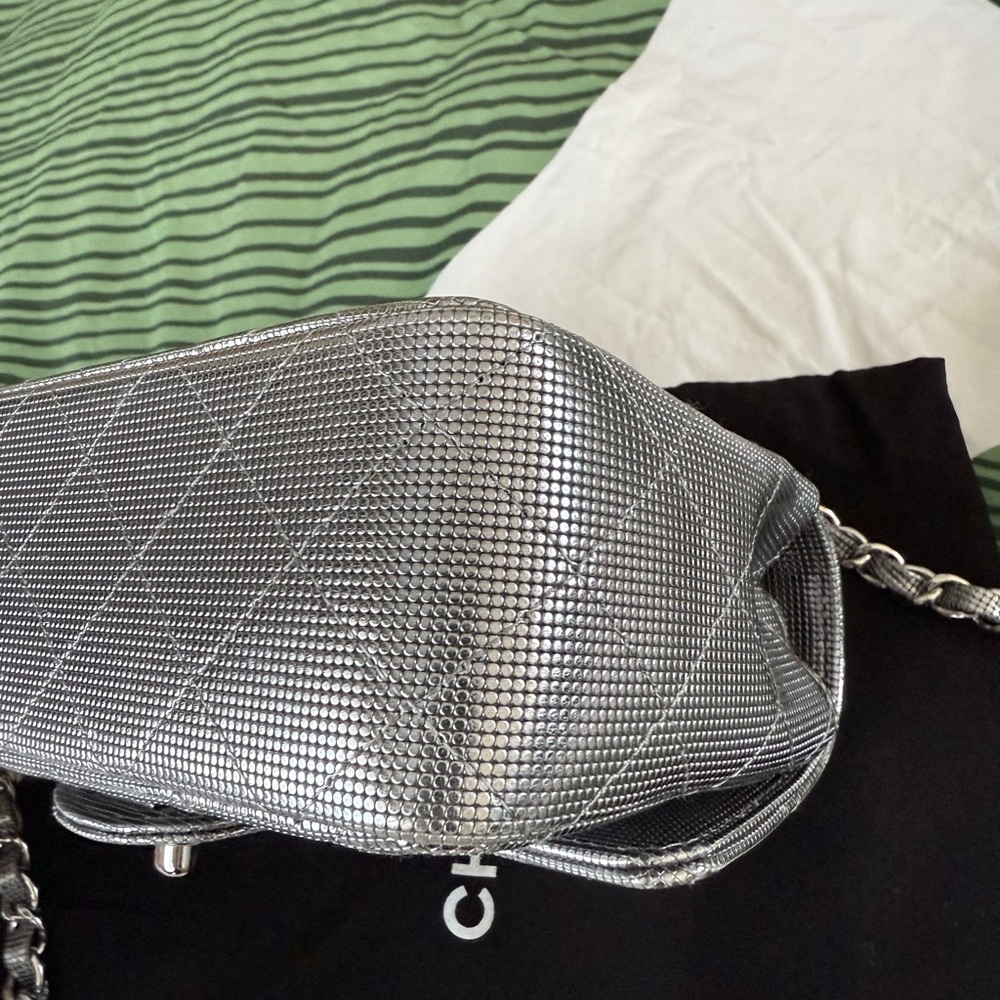 Authentic Chanel Metallic Calfskin Pixel Effect Mini Rectangular Flap Bag - Picture 4 of 15